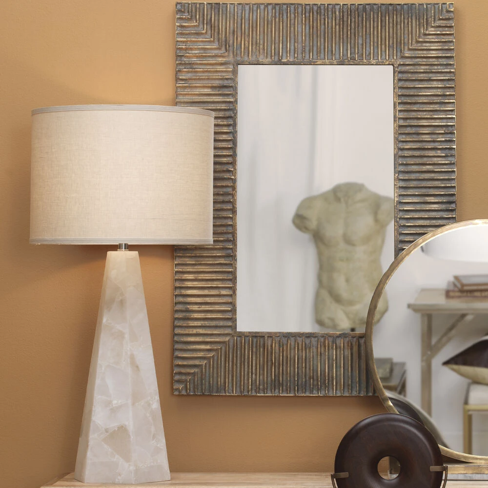 Borealis 37 Inch 150.00 Watt Alabaster Table Lamp Portable Light, Hexagon 6 Borealis 37 Inch 150.00 Watt Alabaster Table Lamp Portable Light, Hexagon - Image 4