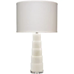 Caspian 28 Inch 150.00 Watt White Alabaster Table Lamp Portable Light