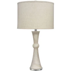 Commonwealth 31 Inch 150.00 Watt White Faux Alabaster Table Lamp Portable Light