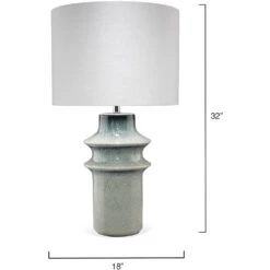 Cymbals 32 Inch 150.00 Watt Blue Reactive Glaze Table Lamp Portable Light -Lighting Store 9cymbtlblue 5