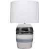 Horizon Striped 32 Inch 150.00 Watt Grey / Black / White Ceramic Table Lamp Portable Light -Lighting Store 9horizongrbl