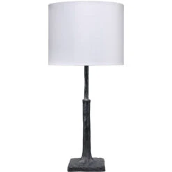 Humble 32 Inch 150.00 Watt Textured Charcoal Plaster Table Lamp Portable Light