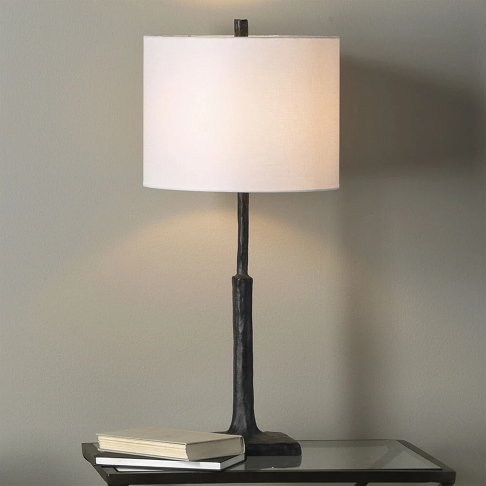 Humble 32 Inch 150.00 Watt Textured Charcoal Plaster Table Lamp Portable Light 4 Humble 32 Inch 150.00 Watt Textured Charcoal Plaster Table Lamp Portable Light - Image 2