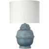Kaya 26 Inch 150.00 Watt Blue Ceramic Table Lamp Portable Light -Lighting Store 9kayabld71cl