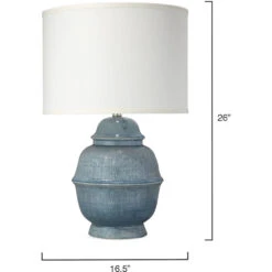 Kaya 26 Inch 150.00 Watt Blue Ceramic Table Lamp Portable Light -Lighting Store 9kayabld71cl 2