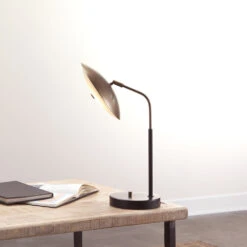 Marvin 20 Inch 7.00 Watt Brushed Brass & Matte Black Desk Lamp Portable Light -Lighting Store 9marvintlbk 3 1