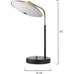 Marvin 20 Inch 7.00 Watt Brushed Brass & Matte Black Desk Lamp Portable Light -Lighting Store 9marvintlbk 5