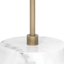 Minerva 52 Inch 40.00 Watt Antique Brass & White Marble Twin Shade Floor Lamp Portable Light -Lighting Store 9mine flab 1