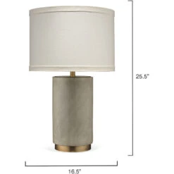 Mortar 26 Inch 150.00 Watt Grey Cement & Antique Brass Table Lamp Portable Light 8 Mortar 26 Inch 150.00 Watt Grey Cement & Antique Brass Table Lamp Portable Light -Lighting Store 9mortarcembr 5