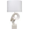 Obscure 35 Inch 150.00 Watt White Polyresin Table Lamp Portable Light