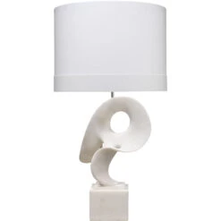 Obscure 35 Inch 150.00 Watt White Polyresin Table Lamp Portable Light