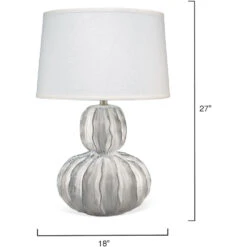 Oceane Gourd 27 Inch 150.00 Watt White Ceramic Table Lamp Portable Light -Lighting Store 9oceawhc131g 2