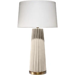 Pleated 32.25 Inch 150.00 Watt Cream Table Lamp Portable Light