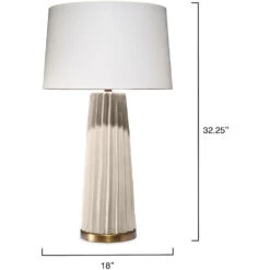 Pleated 32.25 Inch 150.00 Watt Cream Table Lamp Portable Light 10 Pleated 32.25 Inch 150.00 Watt Cream Table Lamp Portable Light -Lighting Store 9pleatedtlcr 2 1