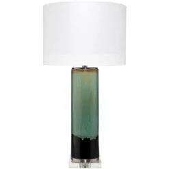 Wythe 33 Inch 150.00 Watt Aqua / Black / Cream Glaze Table Lamp Portable Light