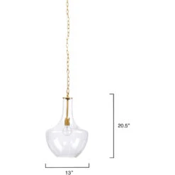 Sutton 1 Light 13 Inch Clear Pendant Ceiling Light -Lighting Store ls5suttonab 2