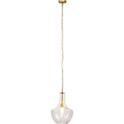Sutton 1 Light 13 Inch Clear Pendant Ceiling Light -Lighting Store ls5suttonab 5 1