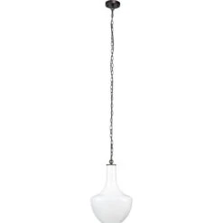Sutton 1 Light 13 Inch White Pendant Ceiling Light