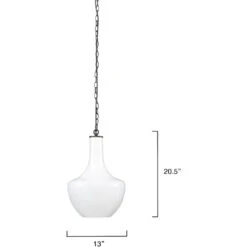 Sutton 1 Light 13 Inch White Pendant Ceiling Light -Lighting Store ls5suttonwh 2