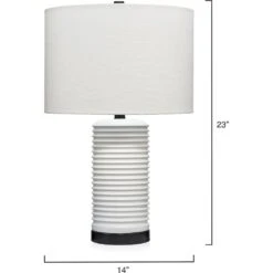 Furrowed 23 Inch 150.00 Watt White Table Lamp Portable Light -Lighting Store ls9furrowhbk 2
